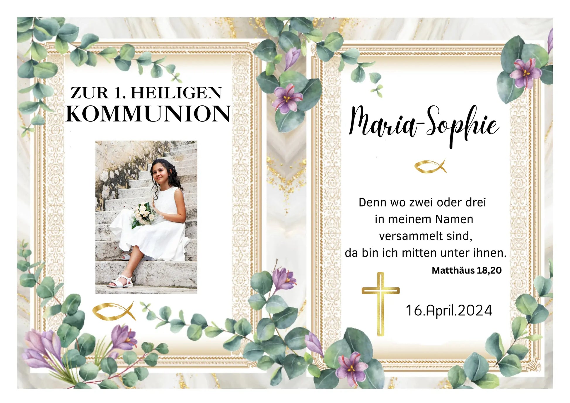 Tortenaufleger zur Kommunion mit Bild – für Blechkuchen www.funnybake.de