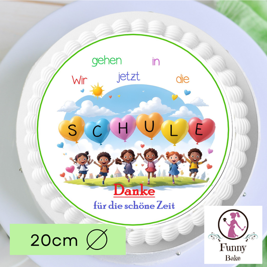 Abschiedskuchen Kindergarten mit Tortenaufleger als Geschenk für Erzieher und Kindergärtner