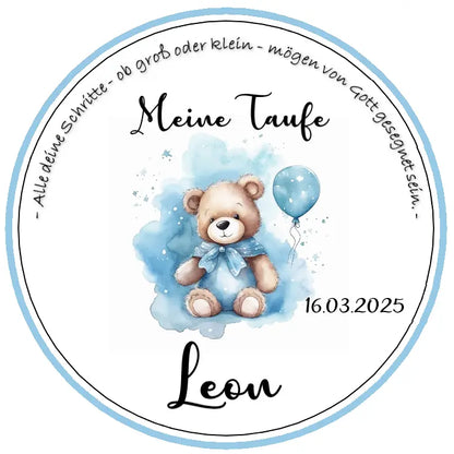 Tortenaufleger Taufe "Bär mit Ballon" - Funny Bake