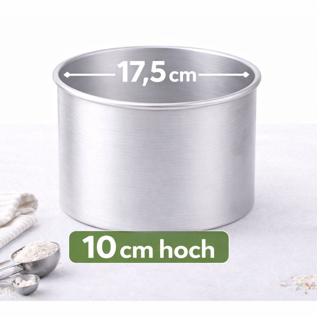Runde Cake-Masters Backform Ø 17,5 cm mit 10 cm Höhe extra hoch aus Aluminium