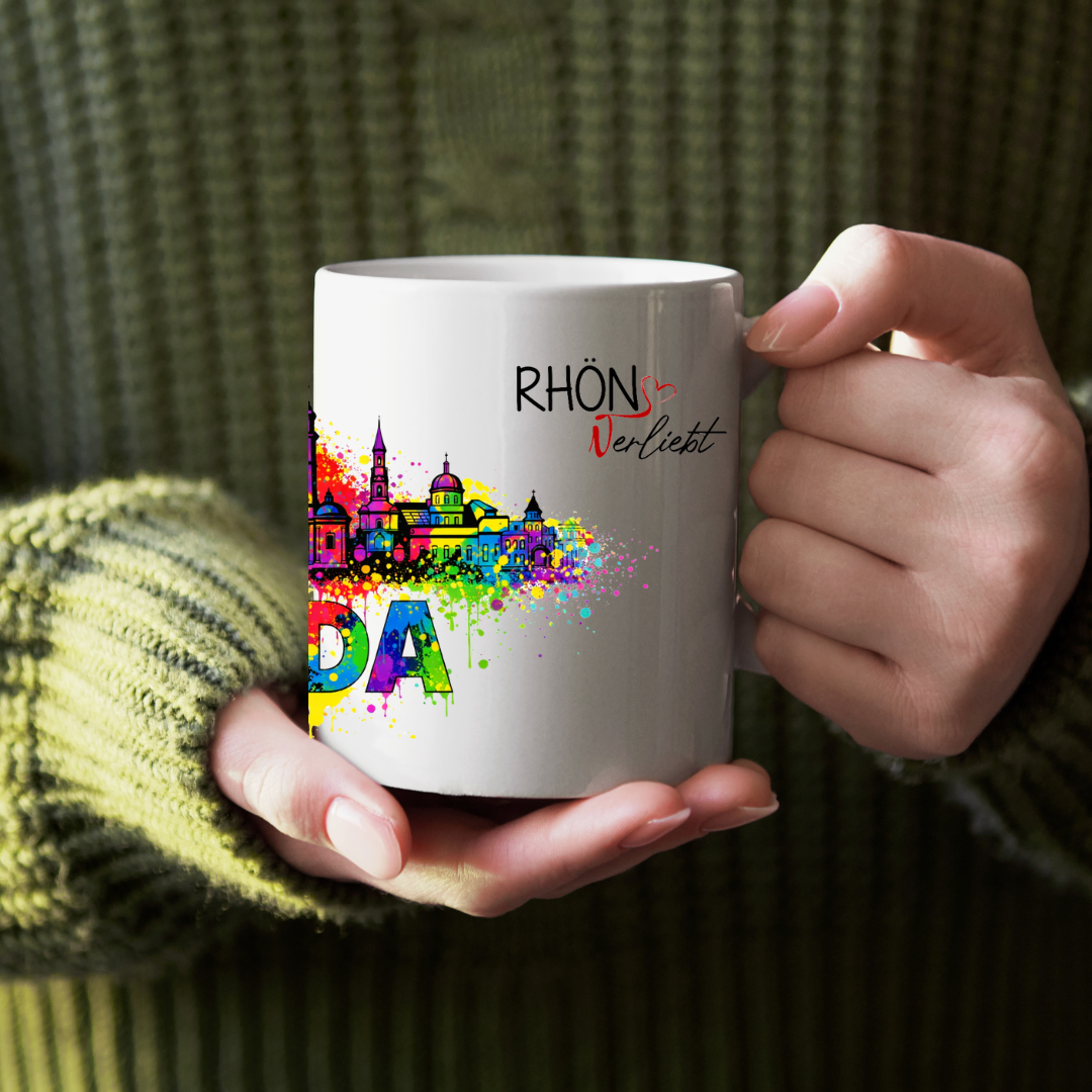 Detailansicht des Dom Fulda Motivs auf Keramiktasse 330 ml