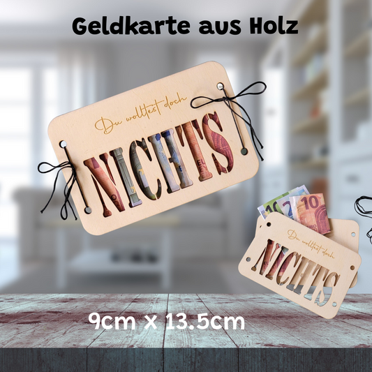 Geldkarte - Du wolltes doch NICHTS