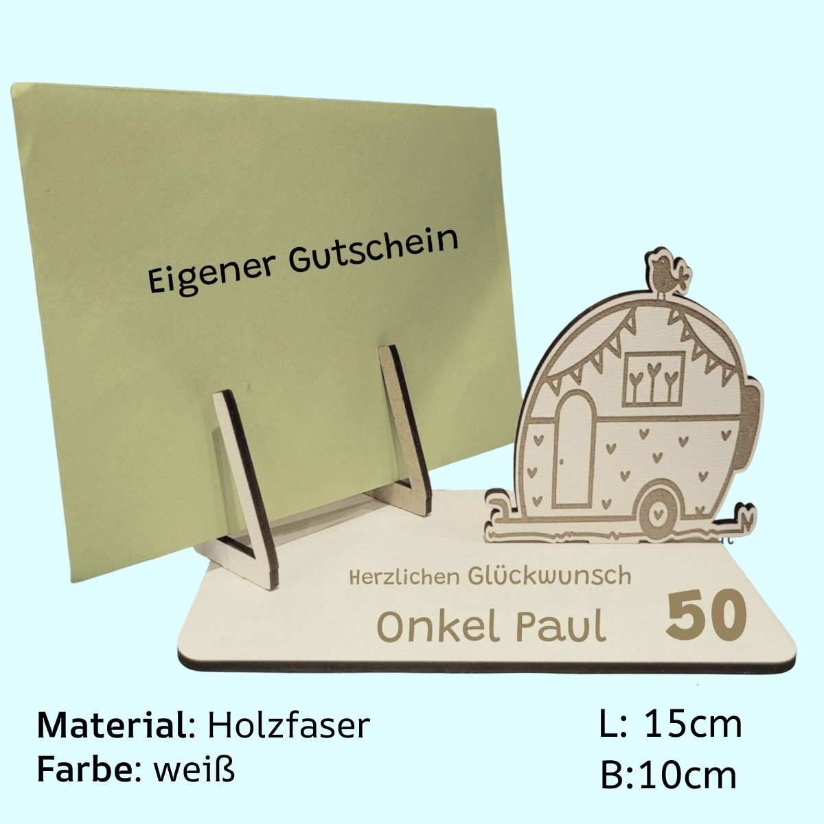 Kartenhalter für Gutschein Campingwagen