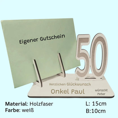 Kartenhalter für Gutschein Wunschzahl - Funny Bake