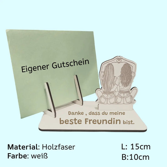 Kartenhalter für Gutschein Best Friends Girl - Funny Bake