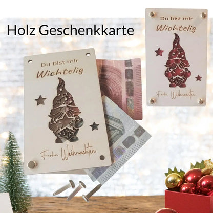 Holzkarte Wichtel - Funny Bake