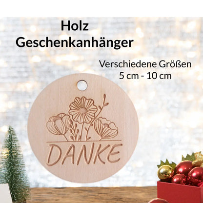 Geschenkanhänger Danke - Blumen - Funny Bake