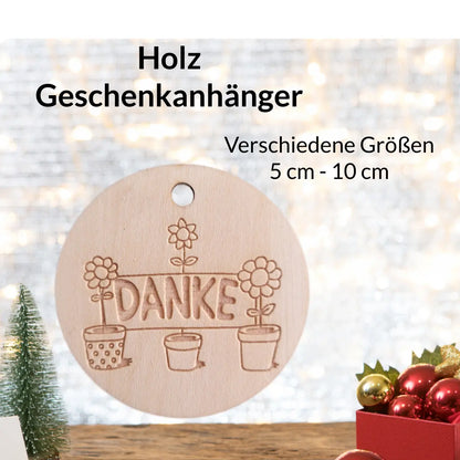 Geschenkanhänger Danke mit Blumentopf - Funny Bake