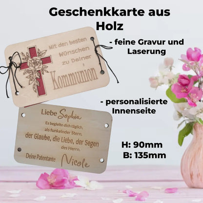 Kommunionkarte mit Innenseitengravur - Funny Bake