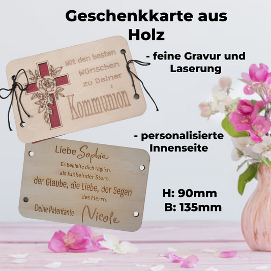 Kommunionkarte mit Innenseitengravur