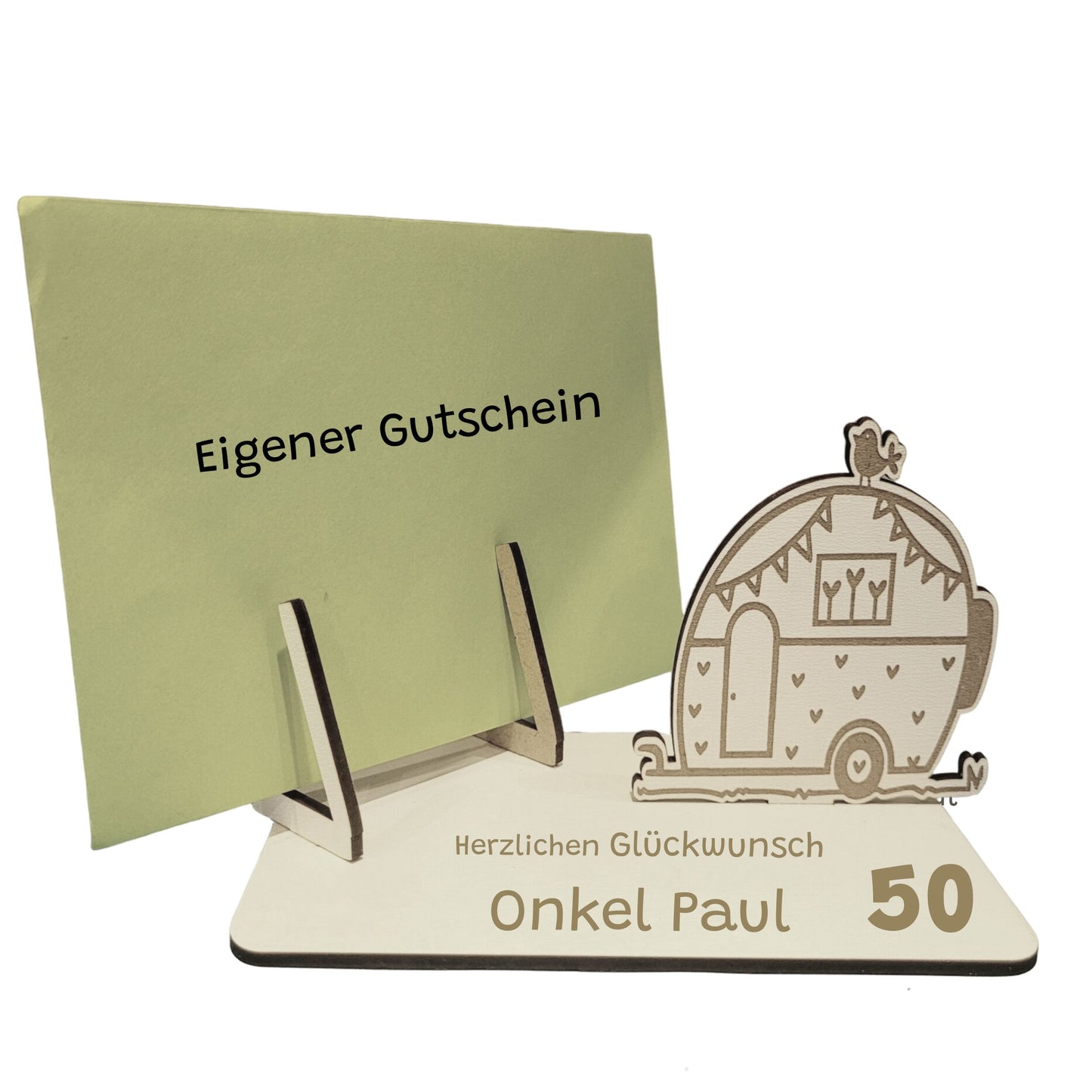 Kartenhalter für Gutschein Campingwagen