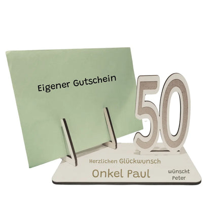 Kartenhalter für Gutschein Wunschzahl - Funny Bake