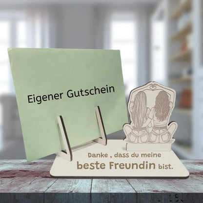 Kartenhalter für Gutschein Best Friends Girl - Funny Bake