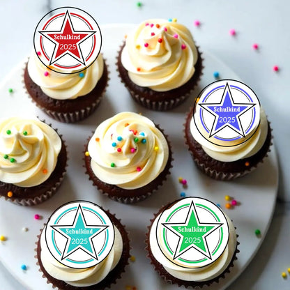 Muffin Aufleger Stern "Einschulung 2025" 16 St. - Funny Bake