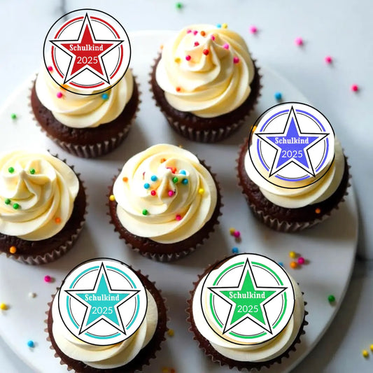Muffin Aufleger Stern "Einschulung 2025" 16 St. - Funny Bake