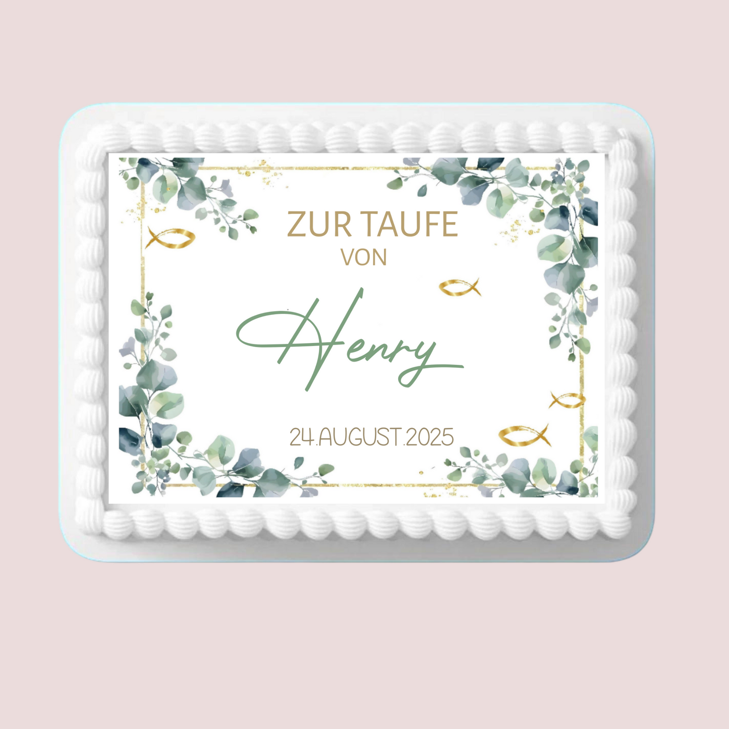 Tortenaufleger Taufe rechteckig