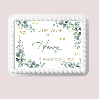 Tortenaufleger Taufe rechteckig - Funny Bake