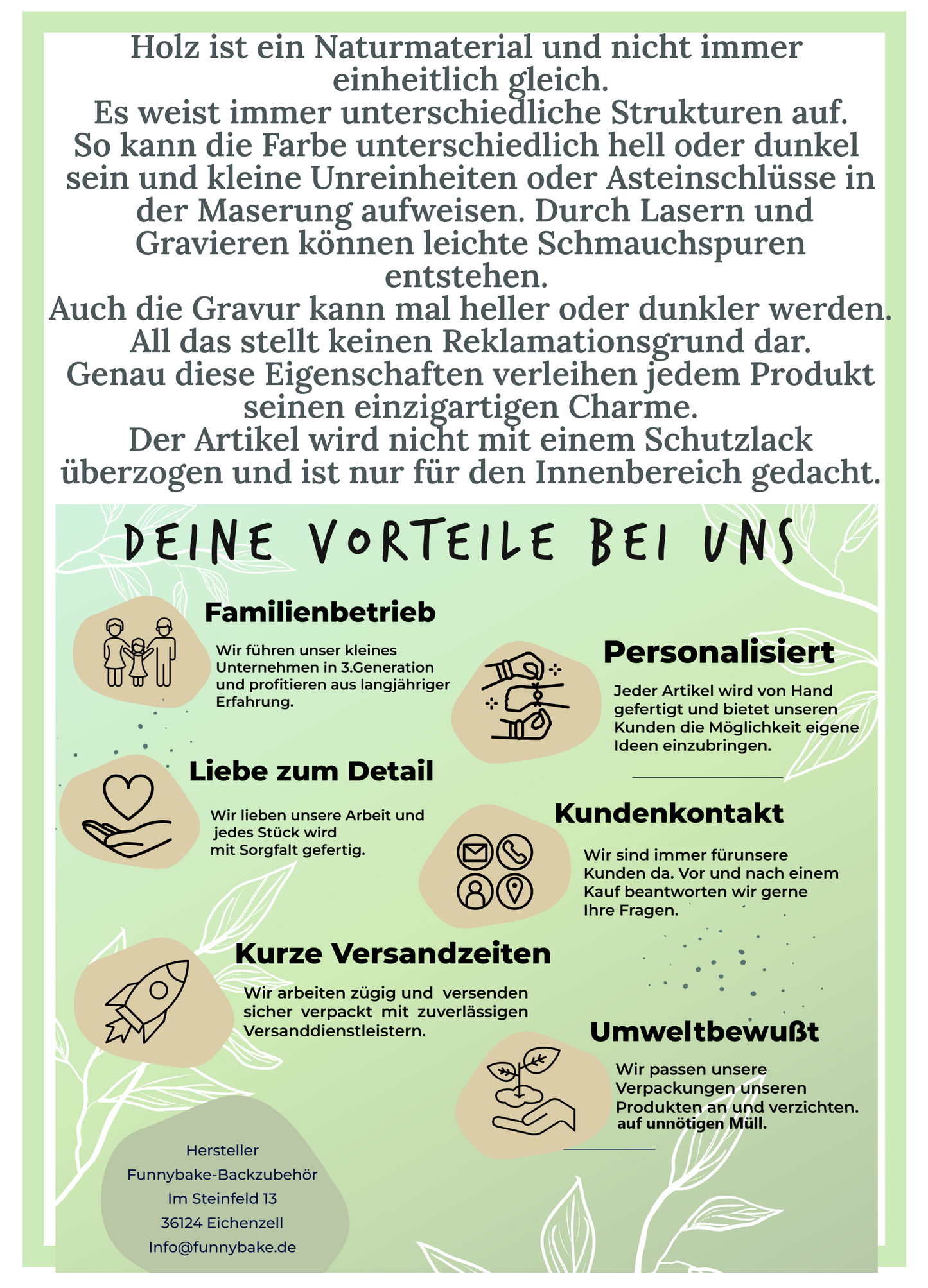 Holzdekoration Tanne klein mit Glaskugel