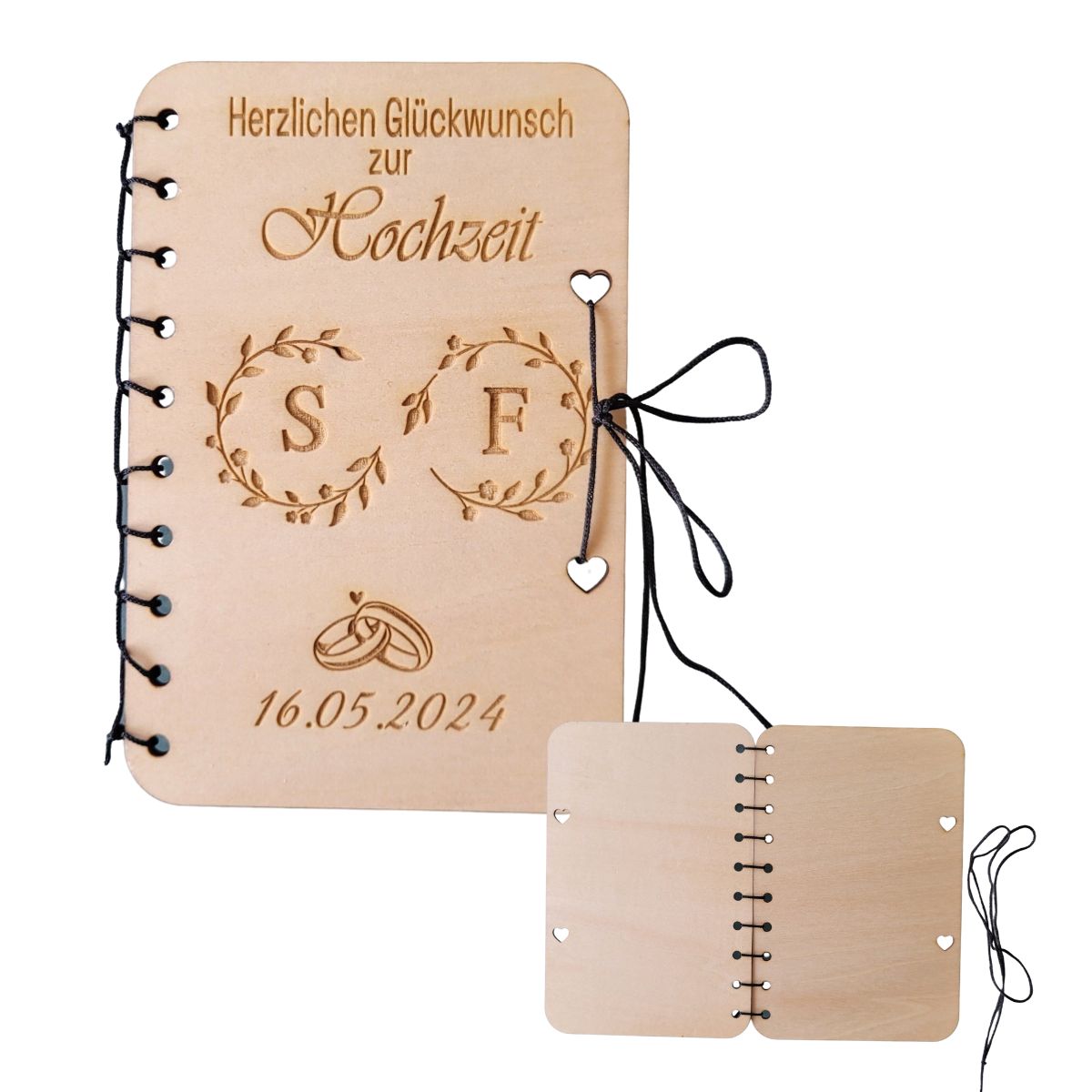 Geldkarte Hochzeit mit Monogramm