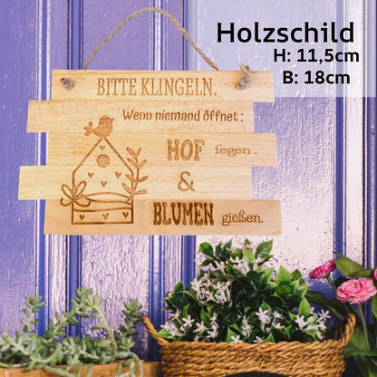 Türschild "Bitte Klingeln" - witzig - Funny Bake