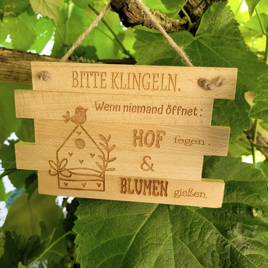 Türschild "Bitte Klingeln" - witzig - Funny Bake
