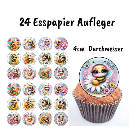 24-Beeee... Muffin Aufleger  Bienen - Funny Bake