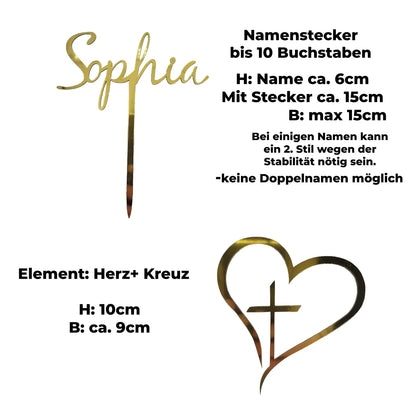 Tortenstecker Name+ Symbol Herz - Funny Bake