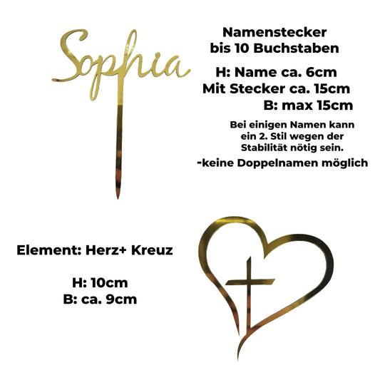 Tortenstecker Name+ Symbol Herz - Funny Bake