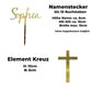 Tortenstecker Name+ Symbol Kreuz