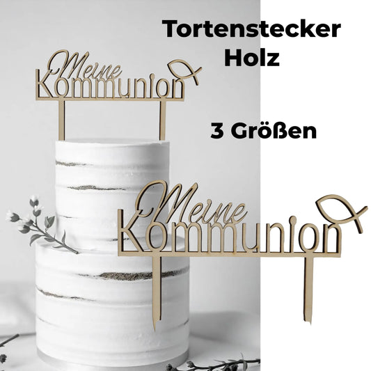 Tortenstecker "Meine Kommunion" - Holz - Funny Bake