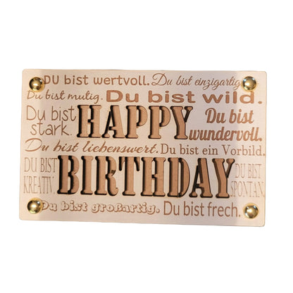 Glückwunschkarte Happy Birthday Holzfaser - Funny Bake