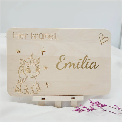 Frühstücksbrett  Einhorn mit Name - Funny Bake