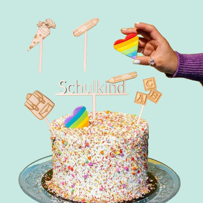 Schulkind Tortenstecker Set - Funny Bake