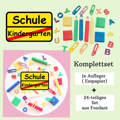 Einschulungs Kombi-Set gelbes Schild - Funny Bake
