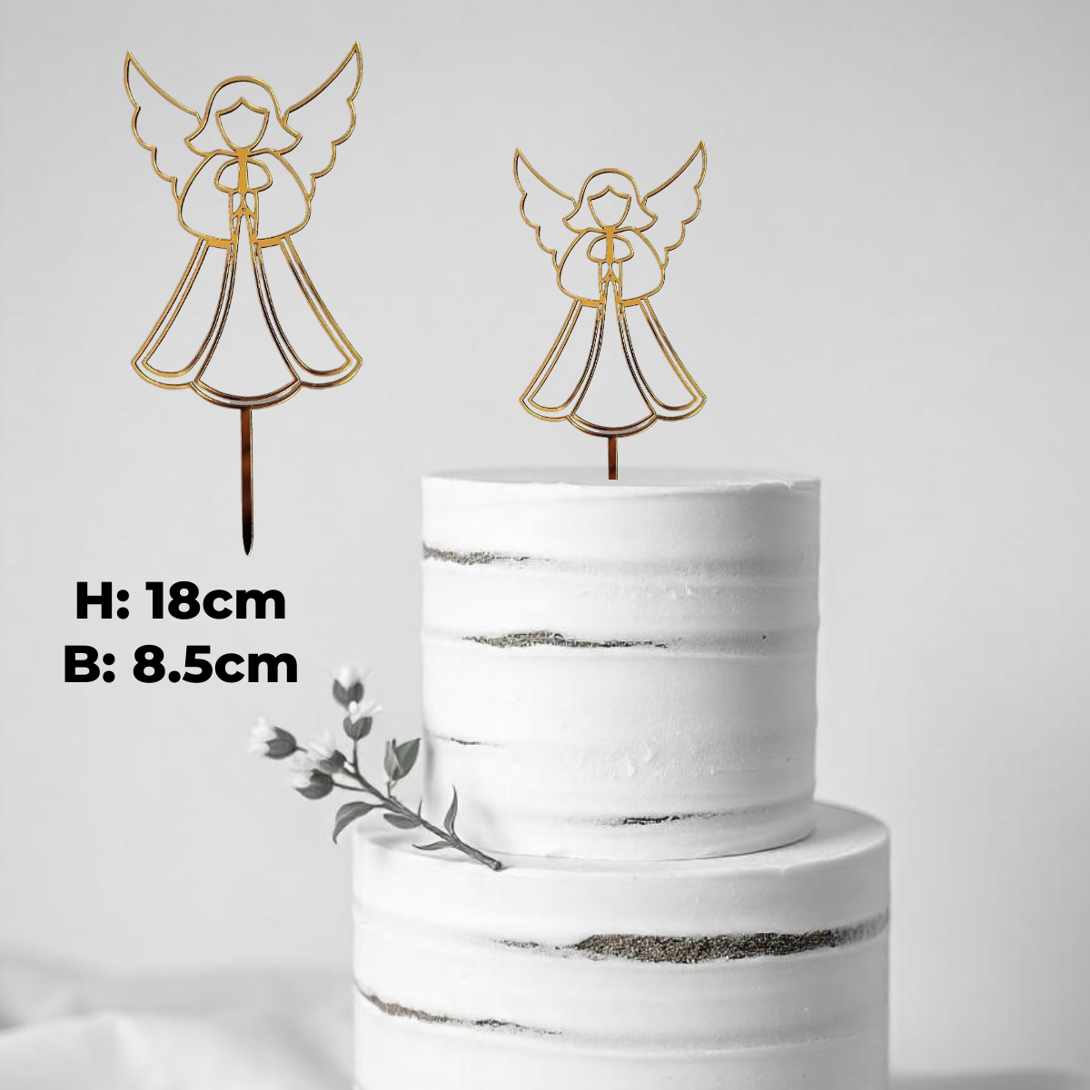 Tortenstecker Engel "Line Art"