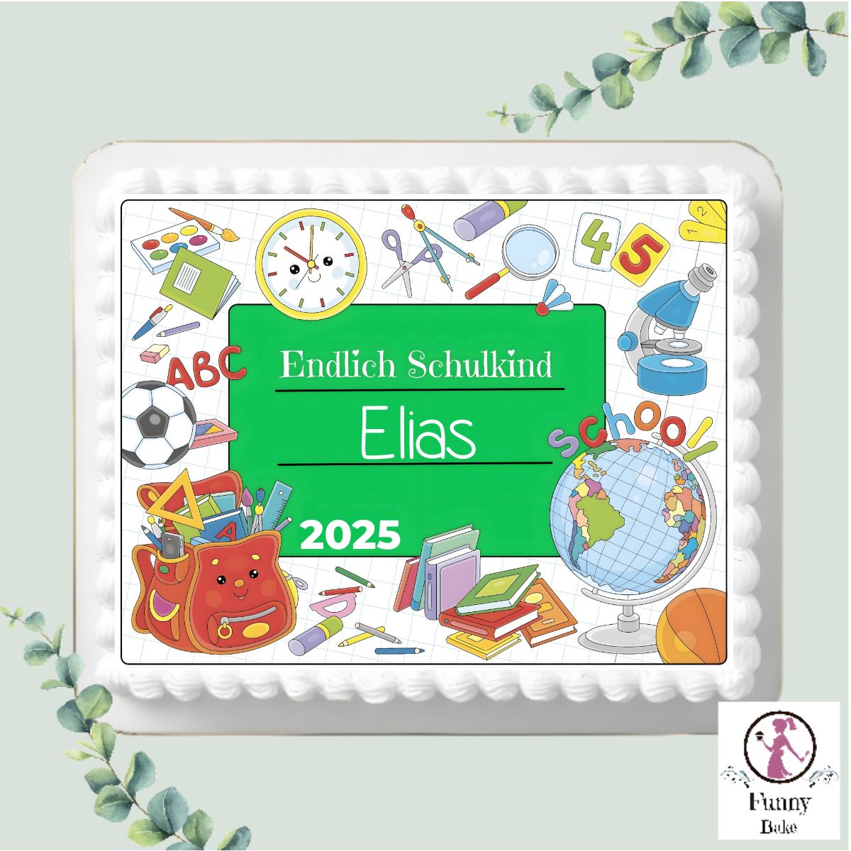 Tortenaufleger Einschulung für Blechkuchen