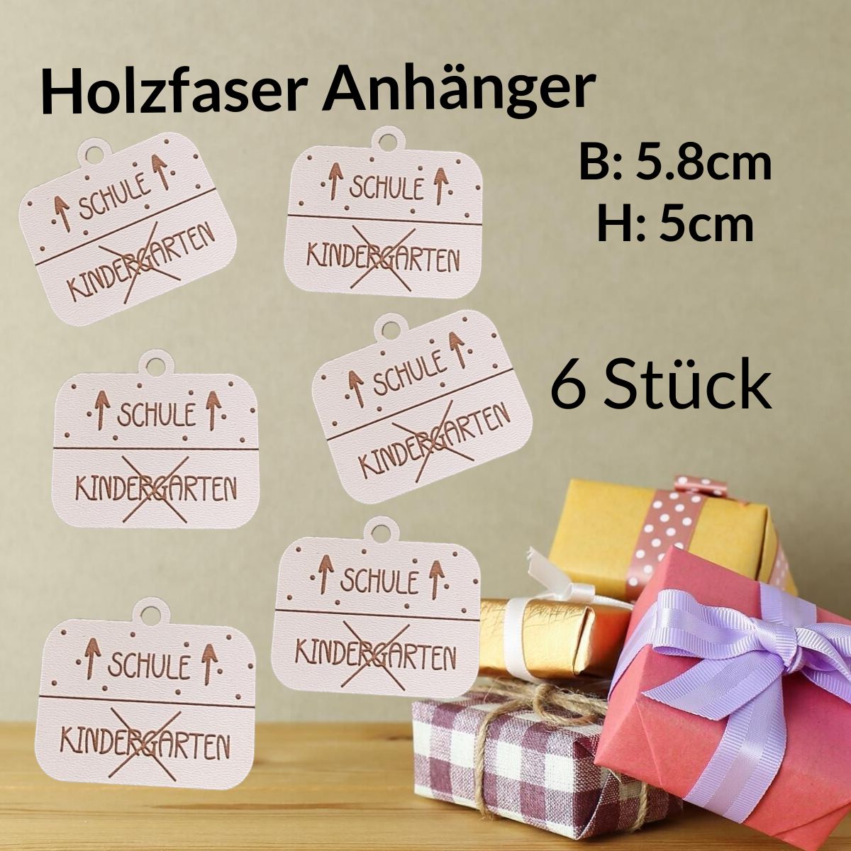 Dekoanhänger  Schule / Kindergarten Set 6 Stück