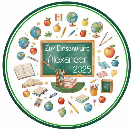 Tortenaufleger "Zur Einschulung" Tafel mit Namen - Funny Bake