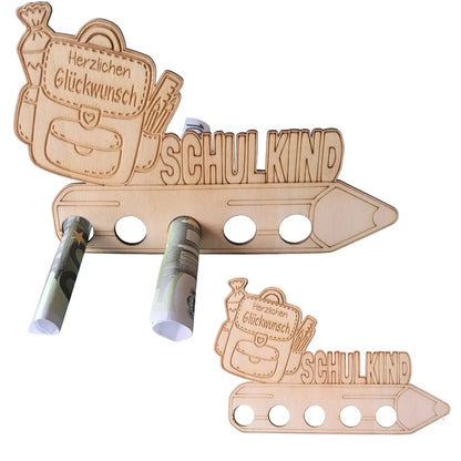 Geldgeschenk Einschulung - einfacher Aufsteller ranzen - Funny Bake