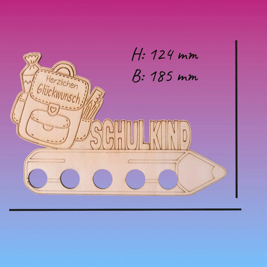 Geldgeschenk Einschulung - einfacher Aufsteller ranzen - Funny Bake