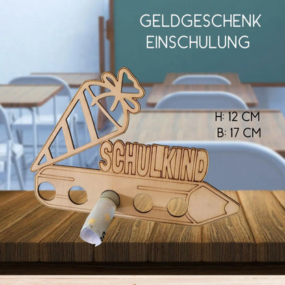 Geldgeschenk Einschulung- einfacher Aufsteller Schultüte - Funny Bake