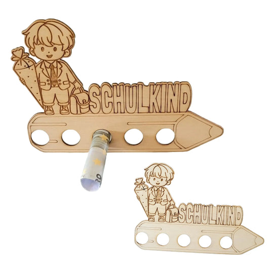 Geldgeschenk Einschulung- einfacher Aufsteller Junge - Funny Bake