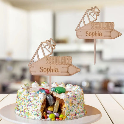 Tortenstecker Zuckertüte, Stift - personalisiert - Funny Bake