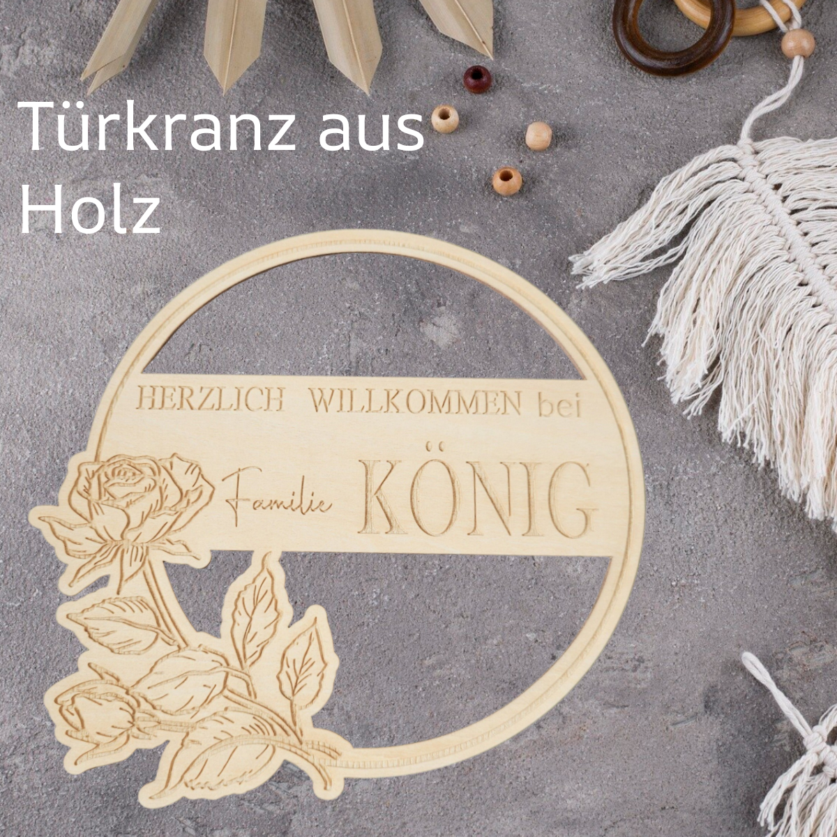 Türkranz Rose - personalisiert