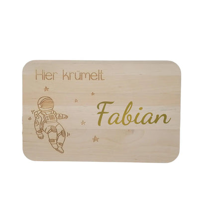 Frühstücksbrettchen Astronaut mit Name - Funny Bake