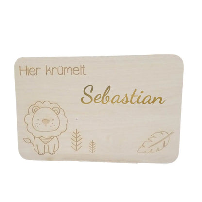 Frühstücksbrett  Löwe mit Name - Funny Bake