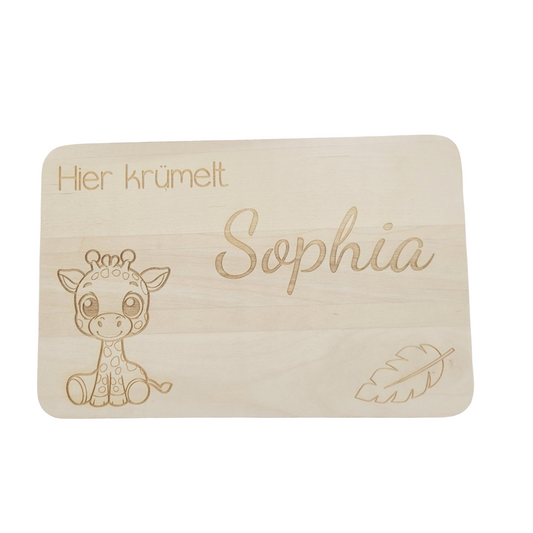Frühstücksbrett  Giraffe mit Name
