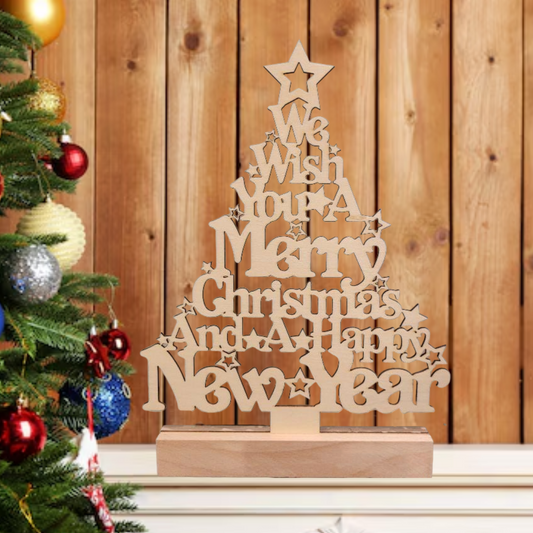 Tischaufsteller aus Holz "Merry Christmas"