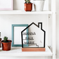 Personalisierter Aufsteller Haus-Silhouette mit Namen