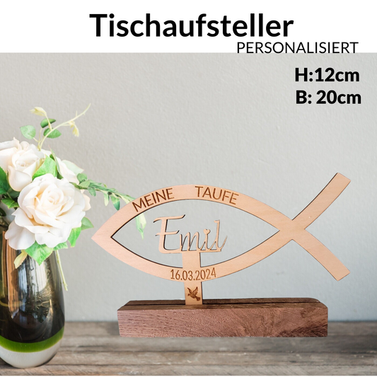 Tischaufsteller  Fisch personalisiert